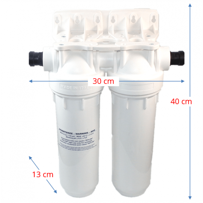 Osmio EZFIT PRO 15mm Push fit water filter system dimensions